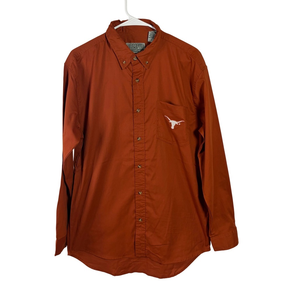 Campus Specialties Texas Longhorns Burnt Orange Button Down Shirt Mens Large NWT